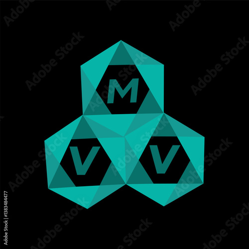 MVV creative minimalist letter logo. MVV unique vector initials alphabet letter logo design