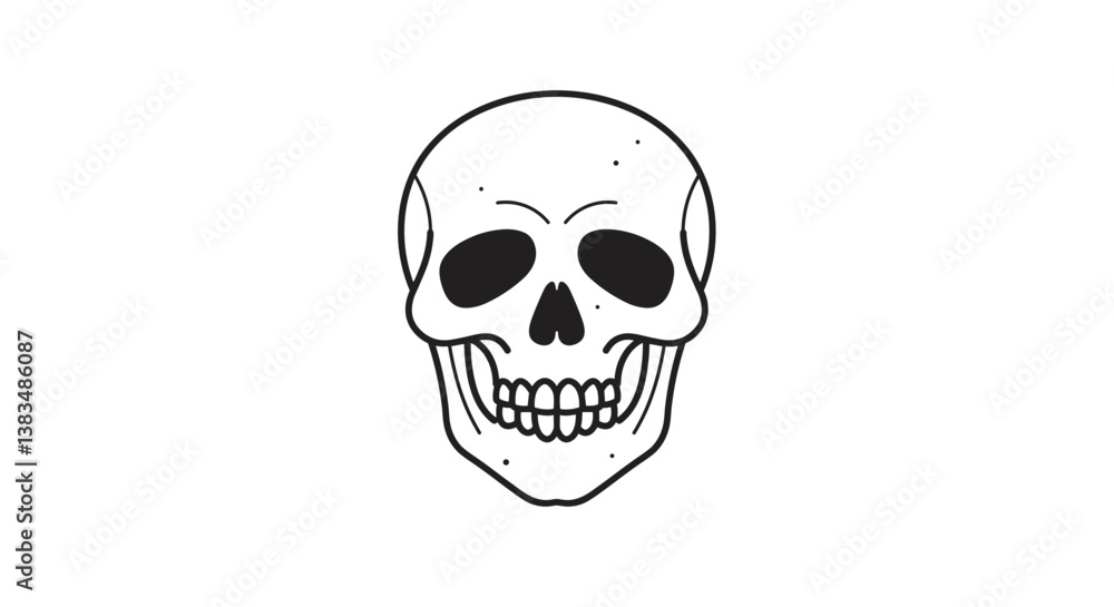 Fototapeta premium Skull illustration in monochrome style
