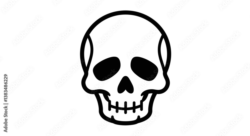 Skull illustration in black and white Skull illustration in black and white