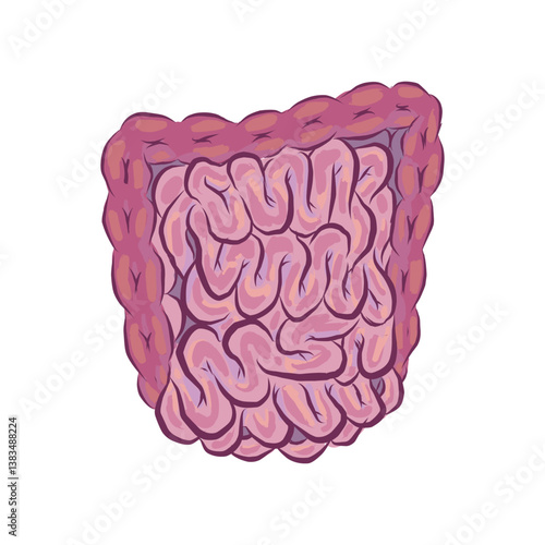 stylized intestines. entrails. vector illustration. horror, medicine