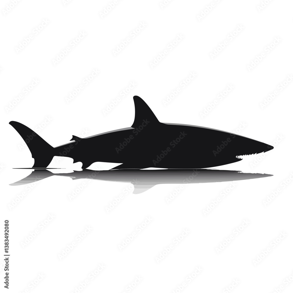 Obraz premium Black Shark Illustration