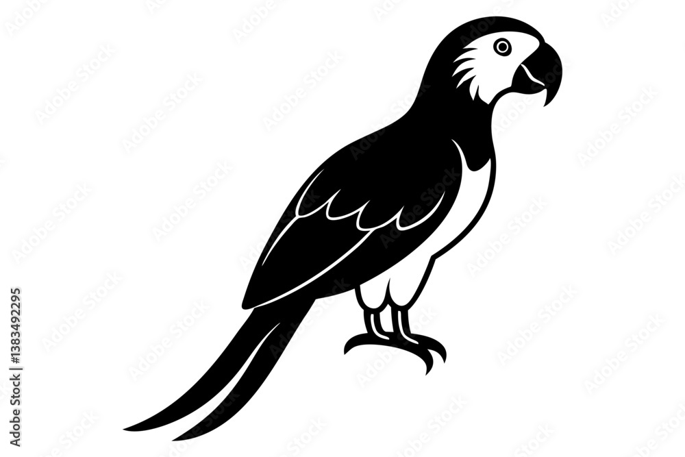 Fototapeta premium Macaw silhouette vector illustration