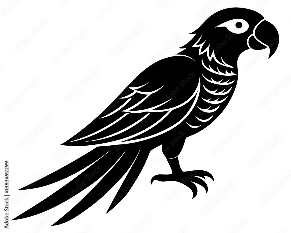 Fototapeta premium Macaw silhouette vector illustration