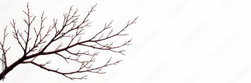 Delicate branches tangled on white background, isolated, slender Delicate branches tangled on white background, isolated, slender