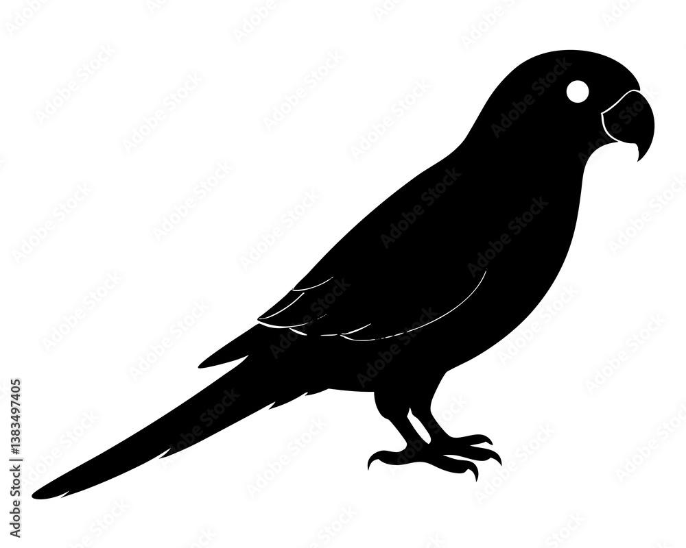 Obraz premium Parrot silhouette vector illustration