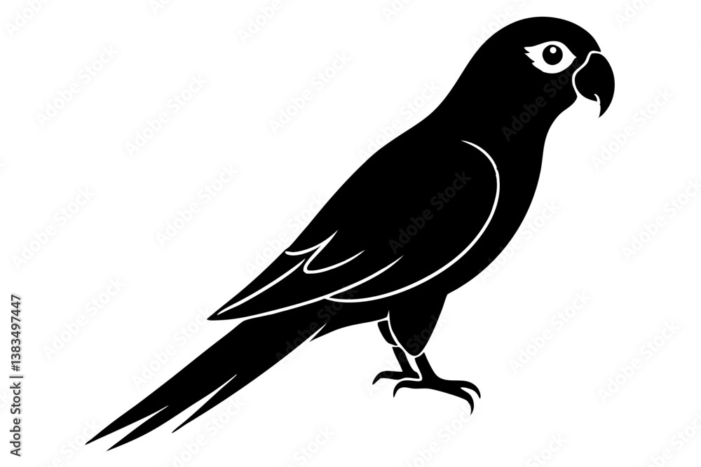 Fototapeta premium Parrot silhouette vector illustration