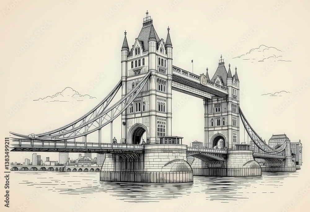 Obraz premium Etched Style, Detailed Texture, Iconic Structure, Artistic Representation