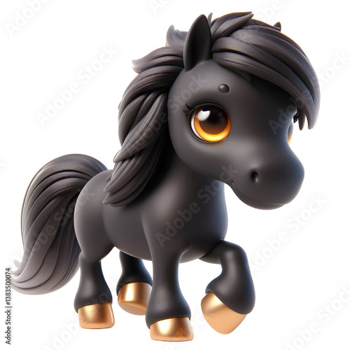 Cute 3d horse isolated on white background