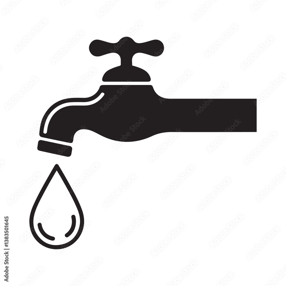 Water tap icon set. Faucet glyph icon. Vector file illustration eps 10 Water tap icon set. Faucet glyph icon. Vector file illustration eps 10