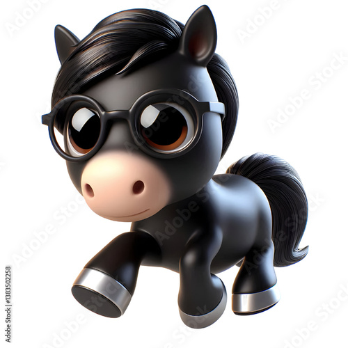 Cute 3d horse isolated on white background