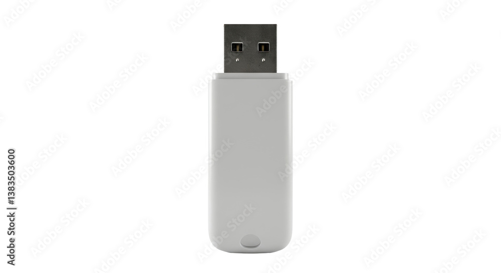 Isolated White USB Flash Drive Memory Stick Isolated White USB Flash Drive Memory Stick