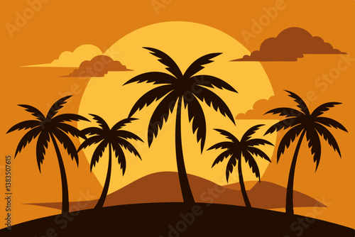 palm trees silhouette