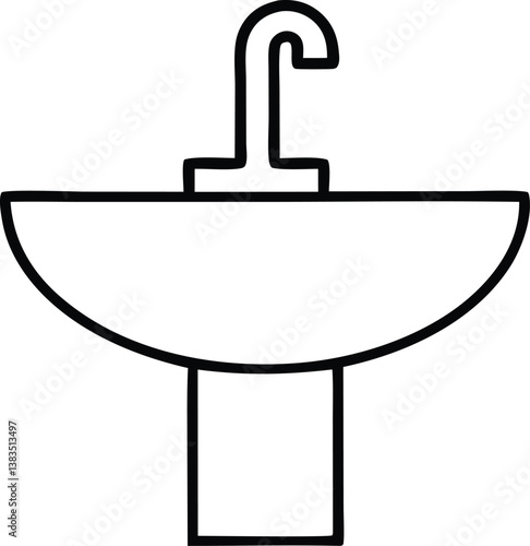 sink outline. vector illustration. Bath and Bathroom