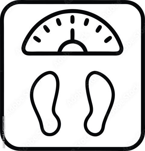 Weight scale vector icon symbol. Vector bathroom weight scale icon. diet scale icon outline. Fitness, Health and activity, sports icon