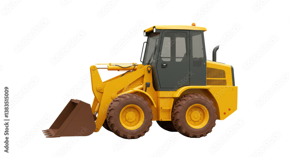 Isolated Yellow Wheel Loader Construction Vehicle Isolated Yellow Wheel Loader Construction Vehicle