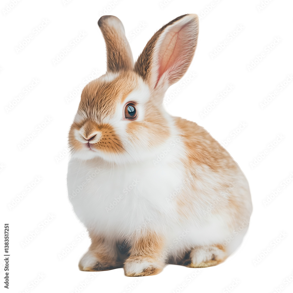 Obraz premium Fluffy Rabbit isolated on transparent background Generative Ai