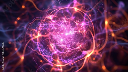 The image of the Quantum AI Core illustrates the energy core of quantum AI, suitable for AI startups, deep learning visualization, and future tech.