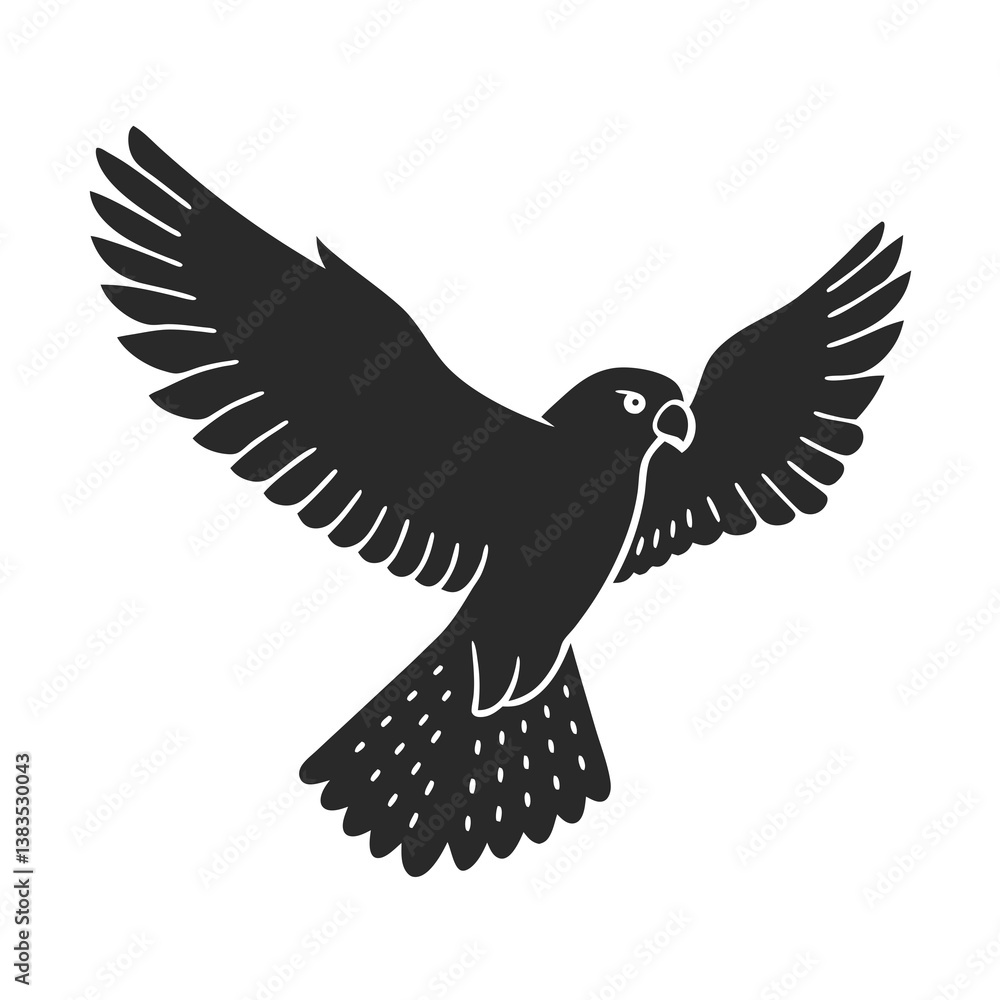 Fototapeta premium Kestrel icon silhouette vector illustration