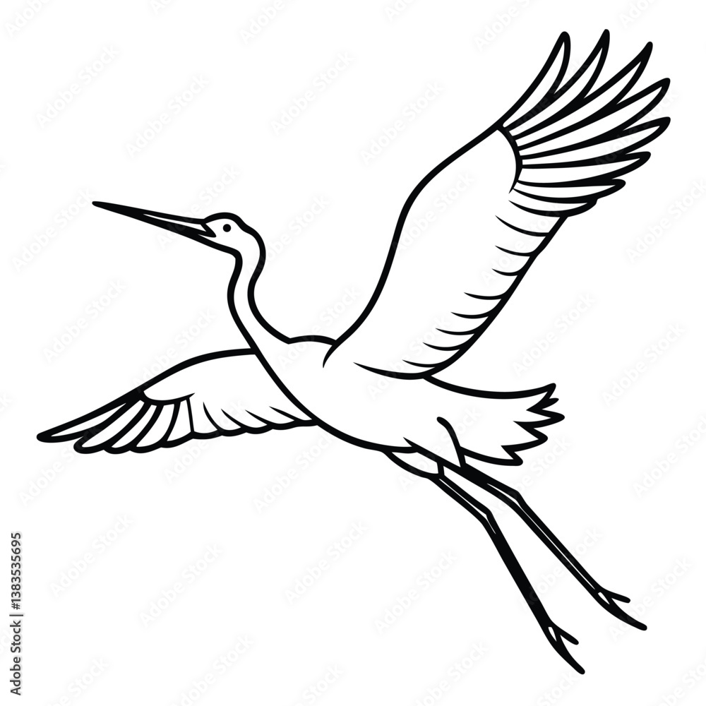 Fototapeta premium vector illustration of a stork