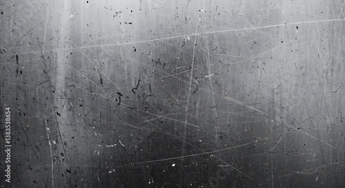 Distressed metal texture with scratches and marks. A raw, industrial surface showing signs of wear and tear, creating a textured background.