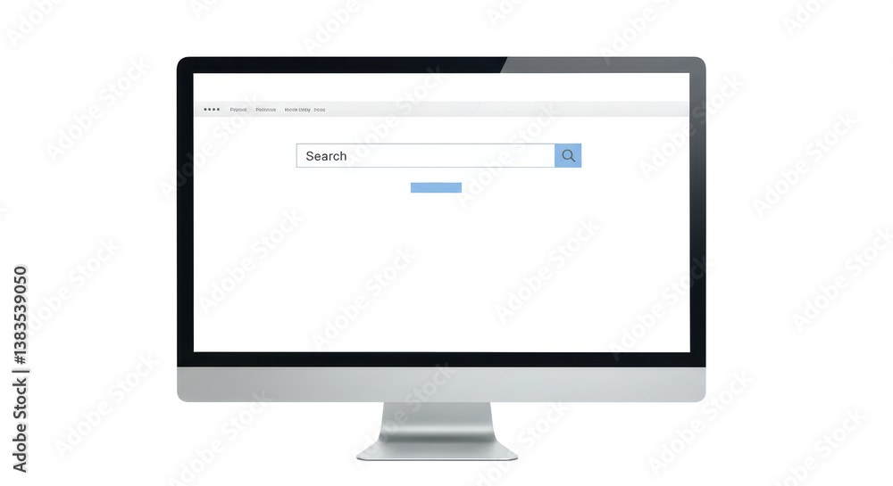 Isolated Computer Screen Displaying Search Bar Interface Isolated Computer Screen Displaying Search Bar Interface