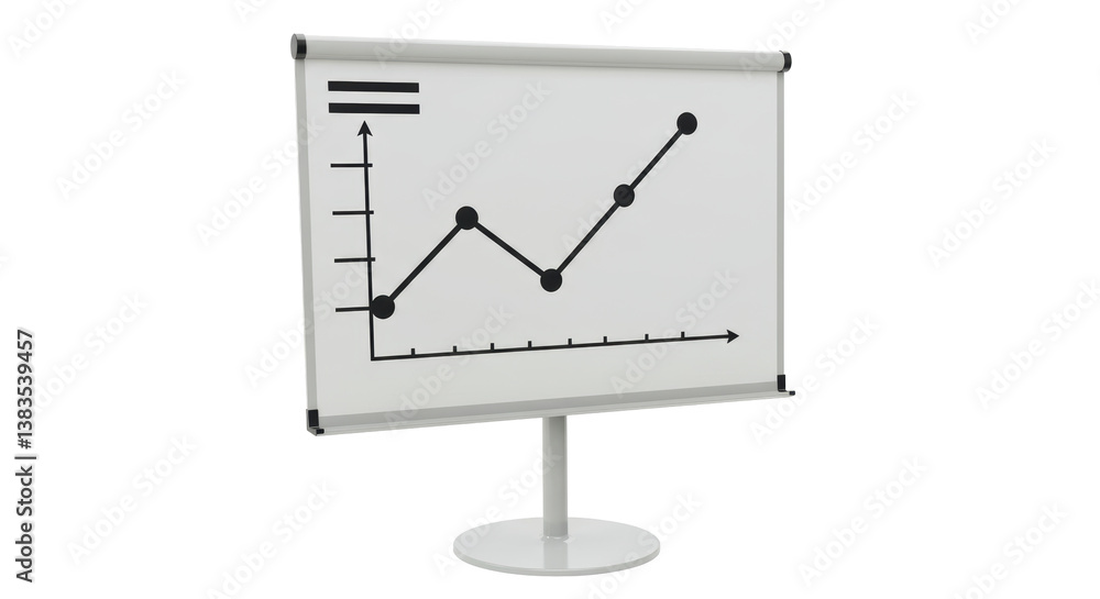 Isolated Line Chart on Presentation Board Showing Growth Isolated Line Chart on Presentation Board Showing Growth
