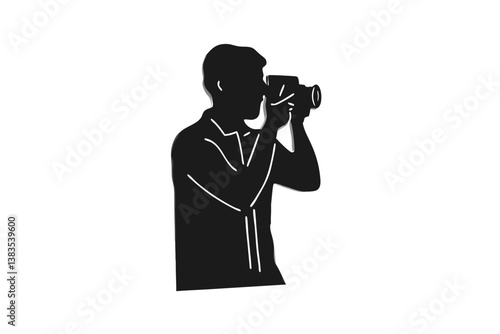 Photographers silhouette vector illustration