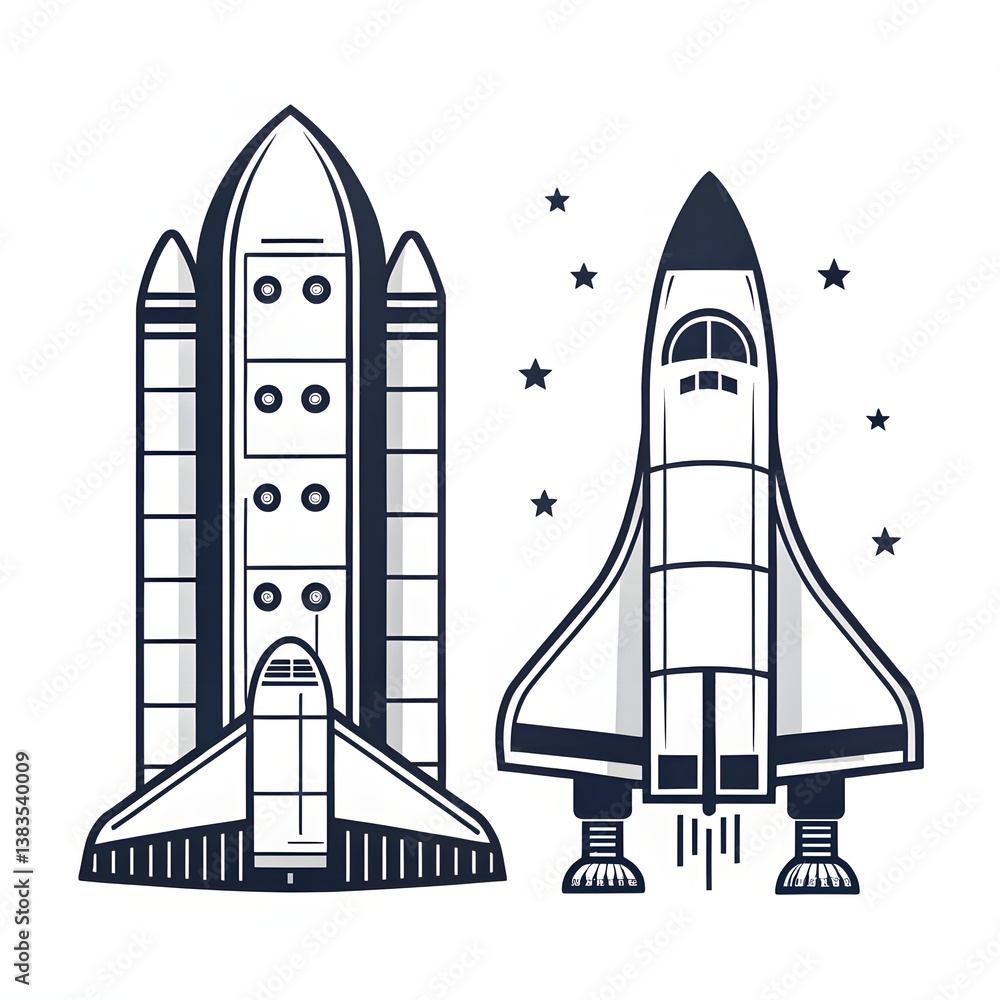 Rocket Icon Vector – Space Exploration, Launch, and Futuristic Spacecraft Design Rocket Icon Vector – Space Exploration, Launch, and Futuristic Spacecraft Design