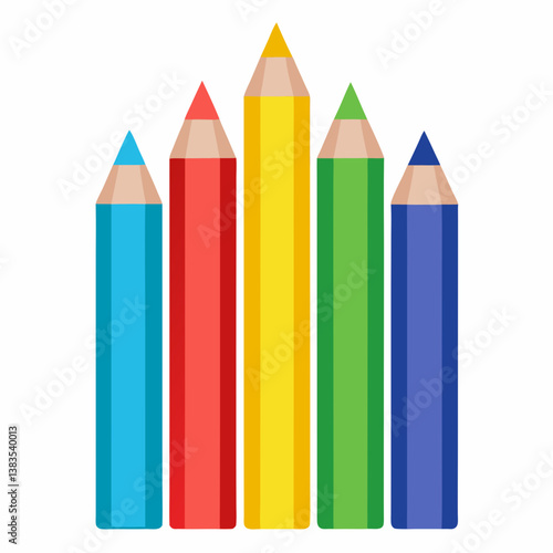 colored pencils isolated on white background