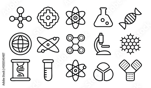 molecule  cell  atom  protein editable stroke outl