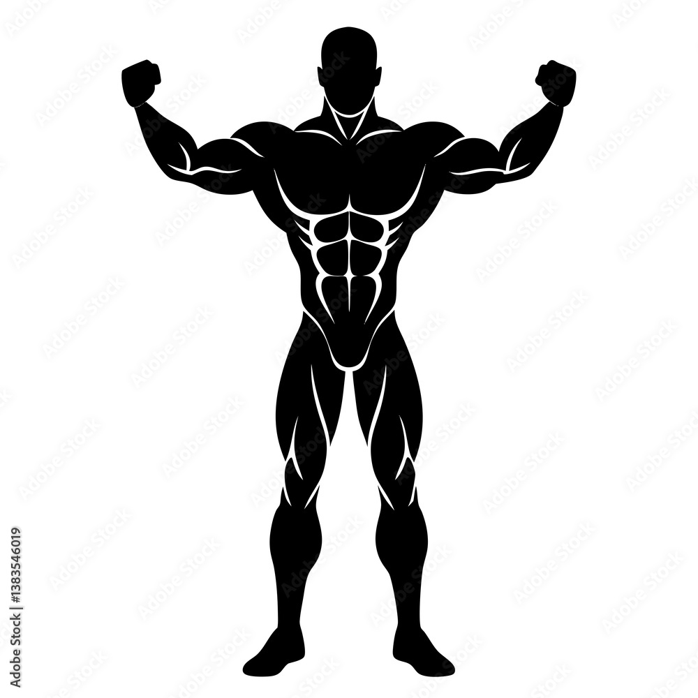 Bodybuilder silhouette vector illustration Bodybuilder silhouette vector illustration