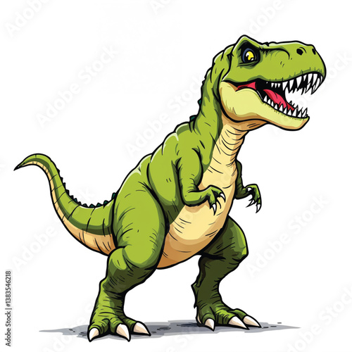 Adorable Cartoon Dinosaur Vector Illustration