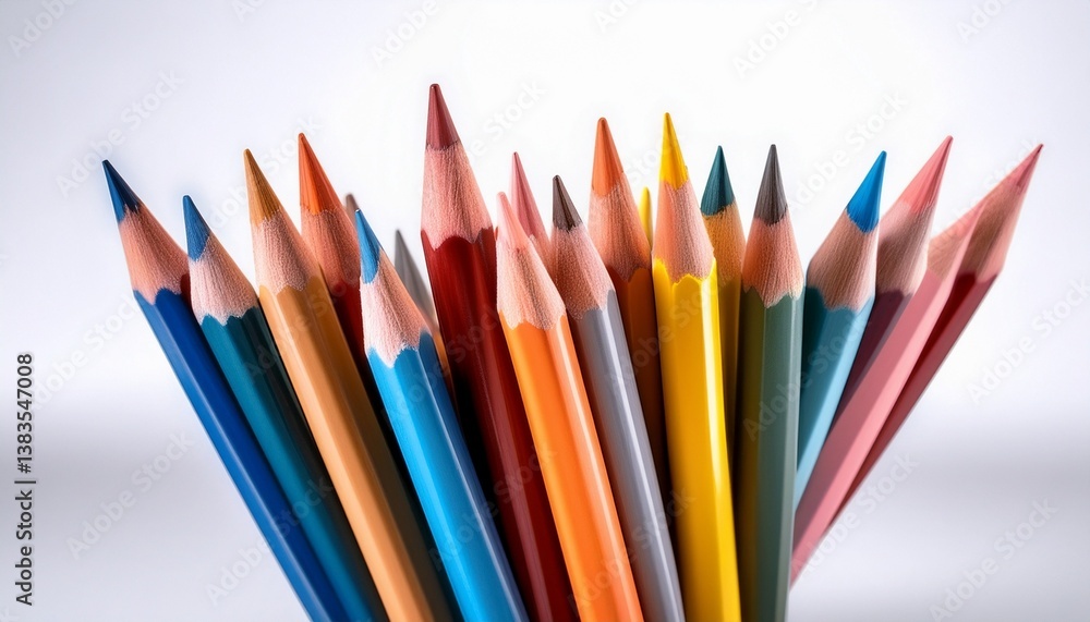 Fototapeta premium color pencils on white background