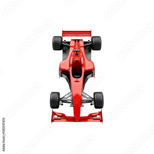 Top-Down View of a Red Formula One Race Car