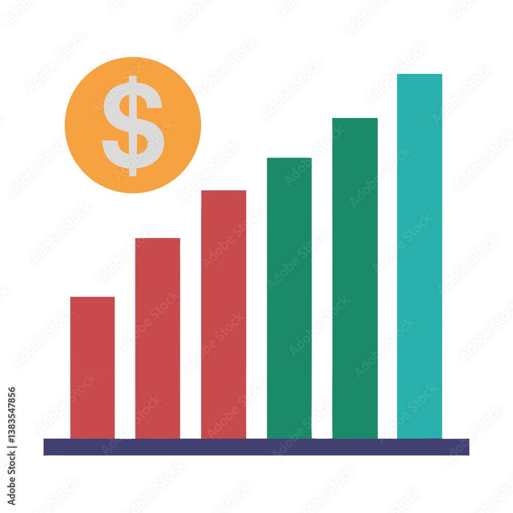 Bar Graph with Dollar Sign Top
Bar Graph with Dollar Sign Top