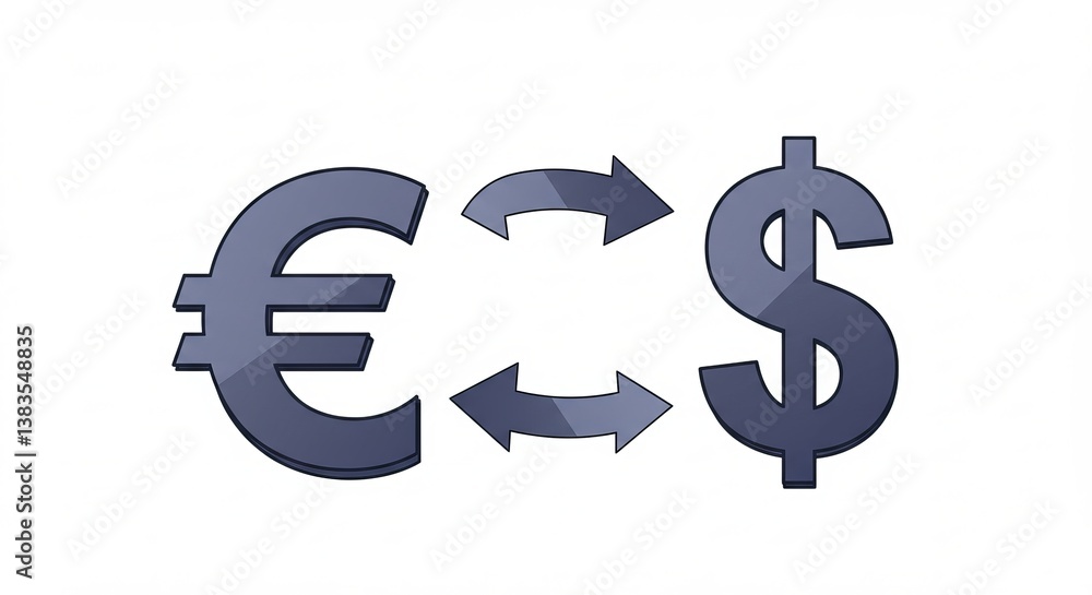 Fototapeta premium Euro to Dollar Exchange: Abstract Illustration of Currency Conversion