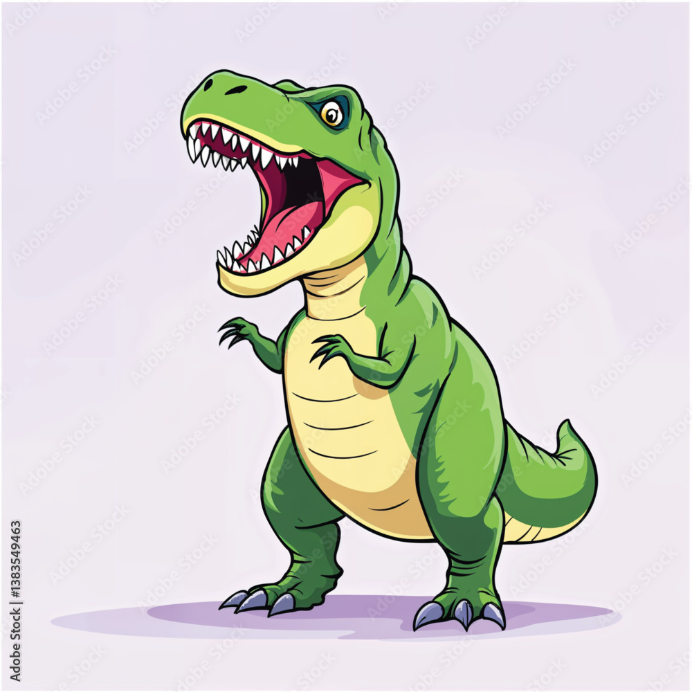 Fototapeta premium Adorable Cartoon Dinosaur Vector Illustration