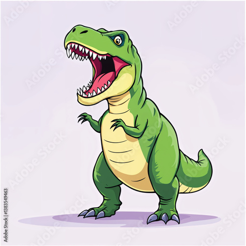 Adorable Cartoon Dinosaur Vector Illustration