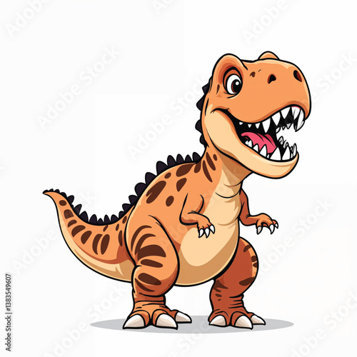 Adorable Cartoon Dinosaur Vector Illustration