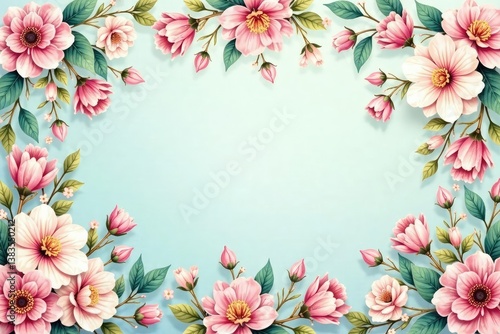Soft pastel paisley floral repeat, delicate blooms, background, flowers, vintage