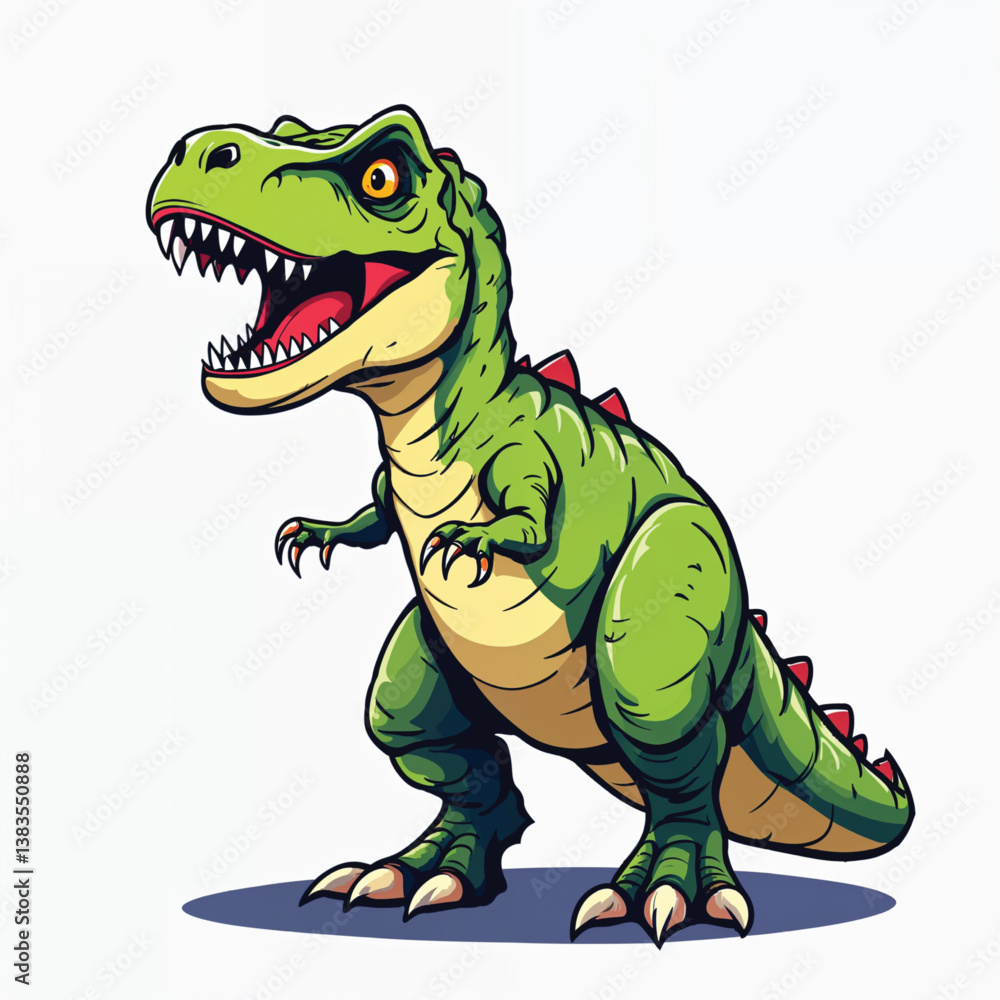 Fototapeta premium Adorable Cartoon Dinosaur Vector Illustration