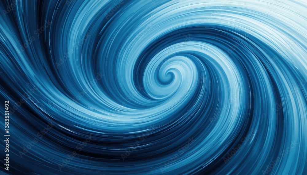 Fototapeta premium Dynamic blue swirl motion abstract art digital design studio environment close-up view fluidity concept for visual impact