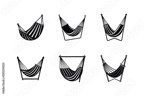 hammock chair icon silhouette vector illustration