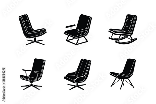 glider chair icon silhouette vector illustration