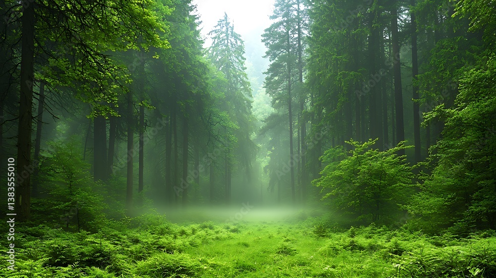 Obraz premium Misty Forest Path