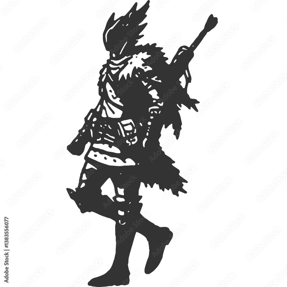 Fototapeta premium War Inside Vintage Illustration Vector