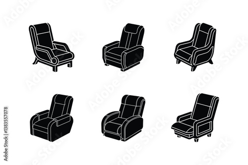 recliner silhouette vector illustration