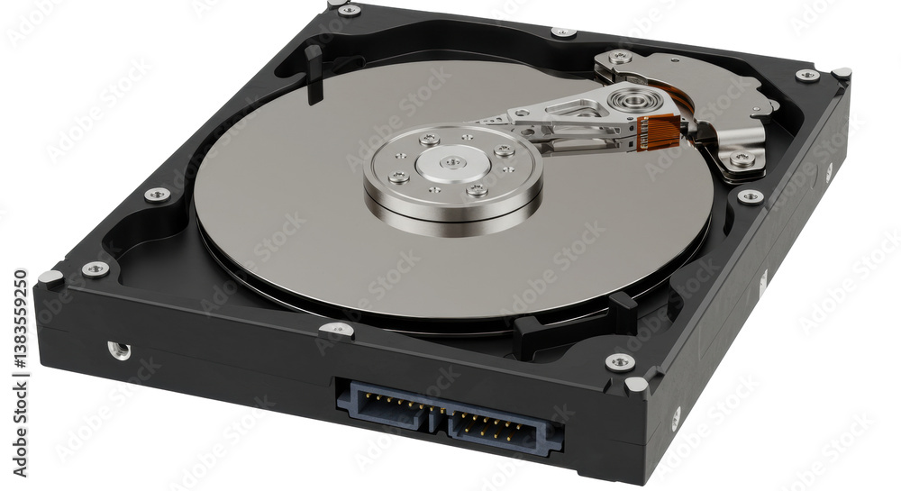 Isolated Detailed View of Internal Hard Disk Drive Isolated Detailed View of Internal Hard Disk Drive