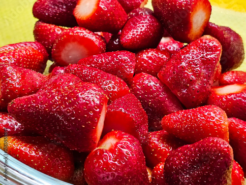 Fresh ripe strawberries ready to eat
