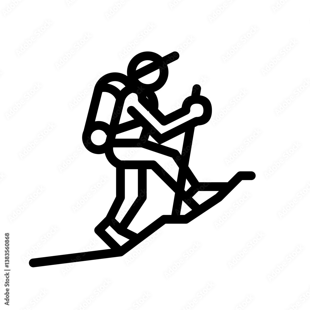 Man hiking icon vector illustration Man hiking icon vector illustration